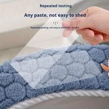 1 Pair Toilet Seat Covers With Hexagon Pattern - Soft Cushioned Non-Slip Bathroom Pads, Washable All-Season Comfort For Home Toilet Seat Protection, Hygiene Enhancement, Playful Design, Secure Fit For Elderly, Kids, Adults, Waterproof, Durable, Modern, Decorative, Spill-Proof, Easy To Clean, Non-Adhesive Grips, Toilet Seat Liner, Bath Mat