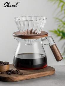 shoxil 1pc Coffee Filter Stand, Pour Over Filter Cup Stand, Cone Coffee Dripper Holder Rack, Wooden Filter Cup Holder, Suitable For V-Shaped Filter Cup - Wooden Support - View 4