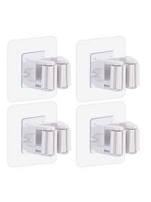 4pcs/2pcs Plastic Mop And Broom Holder - Wall Mounted Self-Adhesive Broom And Mop Storage Organizer, Wall Mounted Storage Box, Suitable For Home, Kitchen, Bathroom, Garden, Garage Kitchen Items Kitchen Accessories Kitchen Tools - Multicolor - View 4