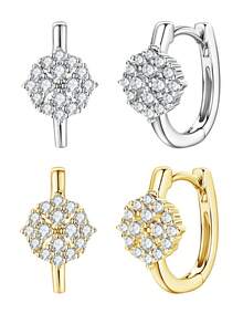 XUJIA 1 par de brincos de argola de moissanite elegantes e luxuosos para mulheres, em prata esterlina 925, redondos, de 1,8 mm e 1,4 mm, perfeitos para aniversários, dia dos namorados, noivado, casamento, joias, presentes