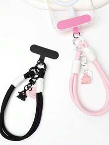 1pc Halloween Ghost Mobile Phone Lanyard, Short Wrist Ring, Multi-Functional Strap, Men's And Women's Fashionable Outdoor Travel Chain, Key Case, Sturdy