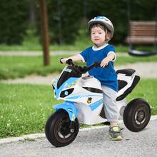 HOMCOM Kids Ride-On Bike 3-Wheel Vehicle W/ Music Lights  Seat Handlebars Toddler NO POWER Child Learning Fun Development 18-36 Months Blue - Blue - View 1