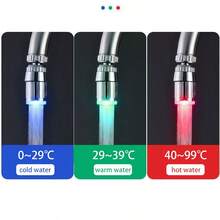 1pc Gradient LED Faucet Light, Color Changing Water Stream, Plastic Material, Fixed LED Tap For Kitchen & Bathroom Sink Ideal For Christmas, New Year Decoration, Valentine'S Gift