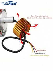 GLANBERT L'upgrade definitivo per Ognissanti: Fari a occhio malvagio - 1 pezzo Faro a proiezione universale per motocicletta a LED di tipo riflettore - Fari con doppio occhio di angelo e diavolo per motocicletta, lente faro motocicletta, luce ausiliaria motocicletta, luce atmosferica