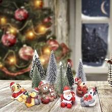 10 pièces Mini Sapins de Noël, Décorations de Noël, Base en Bois, Décorations d'Arbre de Noël, Sapins Verts en Sapin pour Décoration de Fête, Mariage, Bureau et Fête, Décoration de Table Festive, Décorations de Noël, Idéal pour Noël