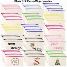 50 Peças Sacos de Zíper de Lona Bege - Bolsas DIY para Artesanato e Armazenamento de Cosméticos, Papelaria - Perfeito para Natal, Casamentos, Aniversários, Decoração de Casa, Decorações de Natal, Decoração de Quarto de Inverno