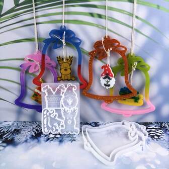 Christmas Decoration Silicone Mold Set, Epoxy Resin Mold Set For Making Christmas Tree Rings And Festive Atmosphere Decorations,Easy To Clean,Reusable