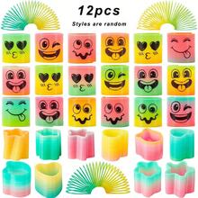 36 Stücke/24 Stücke/12 Stücke/6 Stücke Frühlings Regenbogen Party, Mini Kunststoff Spiralfedern Spielzeug, Fidget Druck Spiral Mini Federn Großpackung Spielzeug, Party Geschenke