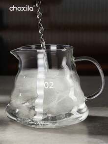 choxila 1pc Cloud-Shaped Transparent Glass Pour Over Coffee Pot, V01/V02, Back To School, Saudi National Day - Coffee Maker - View 8