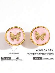 Pendientes de aro de acero inoxidable 316L MYYA para mujeres, de lujo, con baño de oro amarillo de 18K, sin níquel, plomo ni cadmio, resistentes al agua