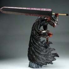 25cm High Warrior Statue Figurine, Distressed & Blood-Stained Version Action Figure Statue, Cool Black Knight Toy Decor, Black Swordsman Statue Model, Anime Peripheral Collectible Figure, Posable Model, Collectible Figurine (Sword Color Varies) (Slight Defects On Decor) - Multicolor - View 11