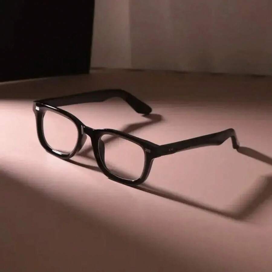 1 Piece Sleek Square Optical Glasses Matte Finish TR90 Anti-Fatigue Frames Ultra-Light Flexible Fit Fashion Accessory 2026 Mother's Day Best Mom Sentimental Heartfelt Unique Thank You Mom Surprise Gift For Mom Grandma Mum Mommy Perfect For Daily Life Office Date - 黑淨 - 查看 1