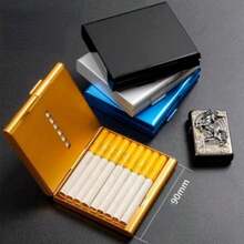 Portable Ultra-Thin Clamshell Cigarette Case 20 Sticks Aluminum Alloy Creative Folio Men Personalized Custom Lettering Cigarette Case
