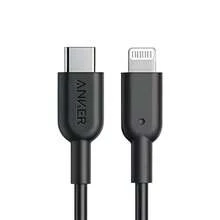 anker A863 Smart Fast Charging Data Cable Built-In Smart Chip High-Strength Material 10,000 Times Bending Test Anti-Breakage Design More Durable Black