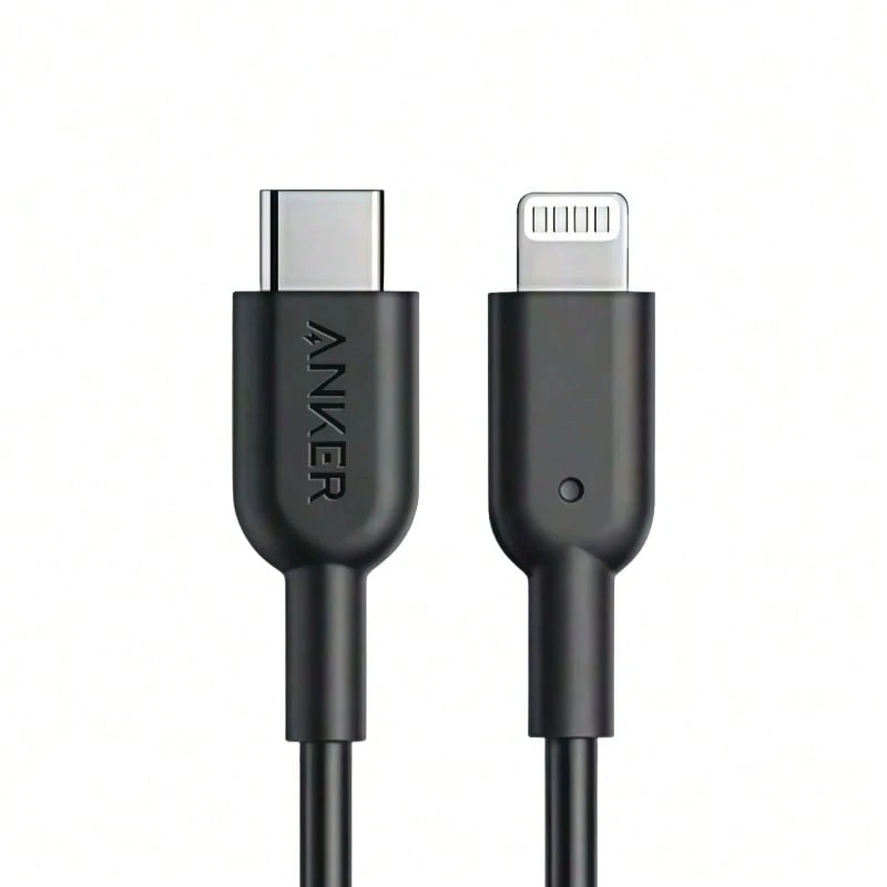 anker A863 Smart Fast Charging Data Cable Built-In Smart Chip High-Strength Material 10,000 Times Bending Test Anti-Breakage Design More Durable Black
