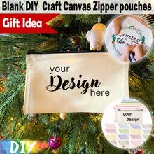 50 Peças Sacos de Zíper de Lona Bege - Bolsas DIY para Artesanato e Armazenamento de Cosméticos, Papelaria - Perfeito para Natal, Casamentos, Aniversários, Decoração de Casa, Decorações de Natal, Decoração de Quarto de Inverno