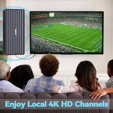 Antena de TV de largo alcance, modelo 2025, antena HD interior para televisores inteligentes y antiguos, compatible con 8K 4K 1080p, amplificador de señal con cable coaxial de 10.0 metros, alimentado por USB, voltaje de funcionamiento de 5V, sin batería requerida, solo receptor de señal de radio