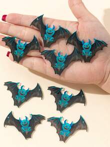 2/5pcs Halloween Mouth, Eyeball, Bat Acrylic Pendant DIY Jewelry Accessories For Necklace, Earrings