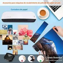 YUGUO HOME - Laminadora Enmicadora Térmica 5 en1,A4 Máquina Laminadora+Cortador de Papel+300 Hojas Laminadoras,Laminador Térmico con Recortadora de Papel y Redondeadora de Esquinas - SL289 - Ver 8