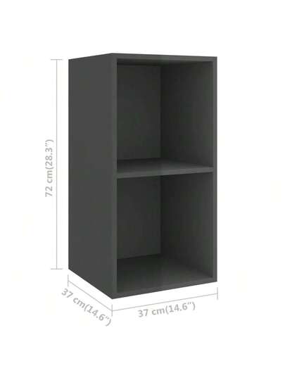 VidaXL TV Wand Units Pcs Chipboard High Gloss Grijs view 2