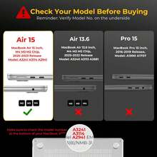 EooCoo Case Compatible With MacBook Air 15 Inch M4 2025 2024 2023 Release A3241 M3 A3114 M2 A2941 Liquid Retina Display, Plastic Hard Shell Case + Keyboard Cover + Screen Protector, Crystal Clear - 漸變閃光 - 查看 12