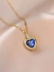 1pc Fashionable Minimalist 18K Gold Plated Heart Pendant Necklace, Elegant Vintage Style Jewelry Gift For Women, Delicate Gold Necklace