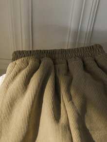 Girls Thermal Lined Pants, Casual Flared Trousers For Autumn/Winter, Thickened, Washable, Suitable For Older Tween Girl - Khaki - View 8