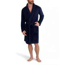 Men's Adjustable Plush Robe |  | Men Sports Bodysuits & Jumpsuits - Blue - View 1