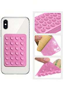 1pc Silicone Suction Cup Square Phone Case Holder With 24 Suction Cups, Silicone Hands-Free Phone Stand For Selfie And Video