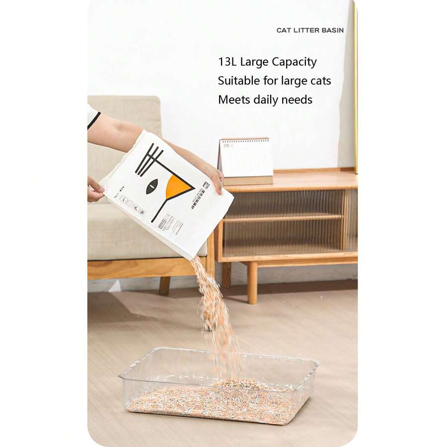1 Piece Disposable Semi-Open Cat Litter Box, Convenient For Cats To Use Outdoors And In The Car, Portable And Disposable Design, Suitable For Slouchy Pet Owners, Leak-Proof Cat Litter Box, Suitable For Traveling With Pets
