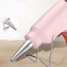 Pistola de pegamento en caliente mini, 20W, eléctrica, de silicona, modelo con enchufe, calentamiento rápido, para barras de pegamento de 7mm, herramienta de pegamento industrial multifuncional de alta temperatura, kit de pistola de pegamento mini, set de pistola de pegamento, para manualidades escolares y reparaciones rápidas en el hogar, para barras de pegamento de 7mm, combo de pistola de pegamento en caliente rosa