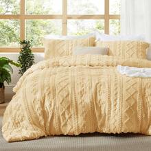 Bedsure Summer Vacation Bedding Set (Holiday Essentials), Tufted Boho Comforter Set, GentleSoft™ 3 Pieces Farmhouse Shabby Chic Embroidery Bedding, High-Quality Polyester Microfiber Summer Bedding Set, Cal King/King/Queen/Full/Twin/Twin XL Cooling Comforter Set, Soft Bedding Set Gift For Graduation/Vacation/Birthday Decoration/Back To School, For Room Decor, Home Decor, Bedroom Decor, Dorm Decor, Father's Day Gift - 黑斑羚黃 - 查看 1