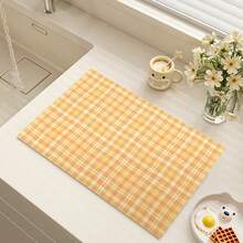Ins Style Solid Color Striped High-End Diatomite Tablecloth Waterproof And Oil-Resistant Non-Washable Bar Pad, Heat-Insulating Table Pad, Cup And Plate Pad