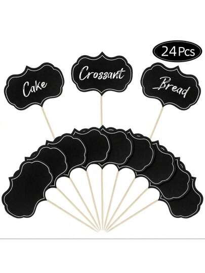 24 chiếc bút đánh dấu phô mai cho nhãn tiệc buffet thịt nguội, thẻ thực phẩm, cờ tăm trống, biển khai vị, đồ trang trí bánh nướng nhỏ trên bảng đen, đồ dùng trang trí tiệc cưới sinh nhật