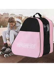 1 حقيبة تزلج، مع حزام كتف قابل للتعديل، سعة كبيرة وتهوية جيدة، لتخزين أحذية التزلج على الجليد والتزلج على الخطوط المتوازية، حقيبة تخزين محمولة وإكسسوارات السيارة