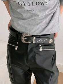 1pc Women's Star Studded Western Style Belt