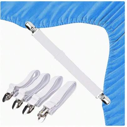 4/8pcs Adjustable Bed Sheet Straps, Bed Sheet Clips, Elastic Bed Sheet Fasteners, Bed Sheet Suspenders, Suitable For Mattress, Sofa, Tablecloth, Ironing Board Cover, Car - Easy To Operate, Clean And Maintain