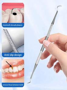 8支/6支/1支不锈钢双头牙签，牙菌斑去除剂，牙齿护理套装，牙签刮刀，客厅、卧室、浴室家居装饰，旅行必需品，婚礼、派对、生日礼物，男士、女士、父母、朋友、新年礼物，配饰，趣味礼物 - 彩色 - 查看 7