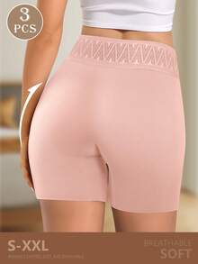 MIOTAN 3条装女士中腰三角裤，弹性柔软透气无缝设计，全包覆优雅，防走光，防卷边 - 彩色 - 查看 4