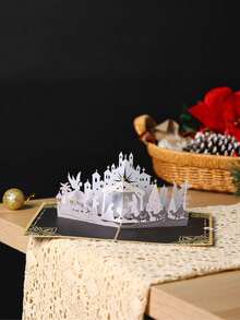 1pc Classic 3D Nativity Card (Including 1 Envelope + 1 Handwritten Card + 1 3D Greeting Card), Congratulations Card, Surprise Gift For Friends, Gift For Family, Suitable For Important Festivals