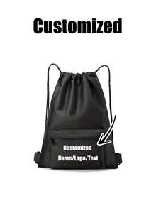 Customizable Name Drawstring Backpack - Personalized DIY Letters/Logo/Patterns, Soft Shell With Fitness Pockets, Adjustable Drawstring Closure,Sports Bag, Swimming Bag, Gym Bag, After School Club Bag Multi-Functional