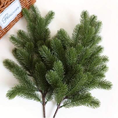 1/3pcs Artificial Pine Branches, Artificial Plants For Scene Setting, Home Decoration, Room Decoration, Outdoor Garden Decoration, Living Room Decoration, Christmas Decoration
