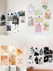 Áp phích trang trí tối giản in hoa, trang trí thẩm mỹ cho phòng ký túc xá, tường phòng ngủ, trang trí nhà cửa, bưu thiếp phong cảnh, thẻ dán tường tự làm trang trí phòng dán tường nhãn dán tường nhãn dán tường - Nhiều màu - Xem 1