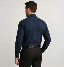 Men's Slim Fit Premium Dress Shirt - Màu xanh hải quân - Xem 2