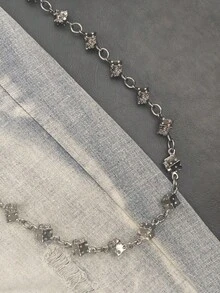 Retro Dice Skull Pants Chain Man Ma'am One's Waist Black Gun Plated Metal Luxurious Ghost Head Three Pieces Accessories Y2k Key Chain