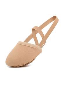 4-Way Stretch Canvas Split-Sole Dance Shoes, Women's Lyrical Rhythm Gymnastics Ballet Rotational Shoes, Modern Dance - Beige - View 2
