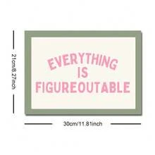 1 幅无框/带框万事皆可解决励志墙面艺术海报横向帆布印刷粉色简约励志名言画，适用于办公室、女孩房、卧室、宿舍、现代家居装饰、床上装饰 - 彩色 - 查看 14