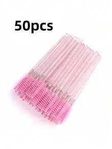 50/100 件一次性黑色睫毛刷睫毛膏棒睫毛眉毛刷迷你化妆刷 - 黑色 - 查看 12