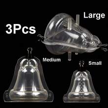 3pcs Christmas Bell Chocolate Mold, 3D Stereoscopic Christmas Chocolate Candy Mold, PC Material Filled Chocolate Candy Making Tool - Transparent - View 3