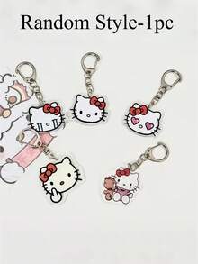 Sanrio 1 قطعة - حقيبة يد سعة كبيرة مزينة بشخصية هالو كيتي الكرتونية الكاواييي، حقيبة كتف لتخزين الألعاب، حقيبة تسوق للسفر كهدية (بعض الأجزاء قد تكون عشوائية)، حقيبة هالو كيتي الكرتونية الجميلة الكبيرة، حقيبة كتف، حقيبة عبر الجسم، جلد اصطناعي أسود، طراز قطة جميلة، حقيبة لياقة بدنية محمولة، حقيبة سفر عبر الجسم